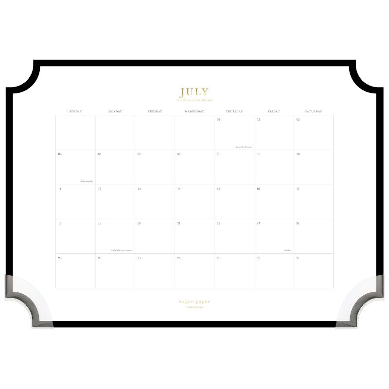 2021-22 Academic Desk Pad Monthly Black - Sugar Paper™