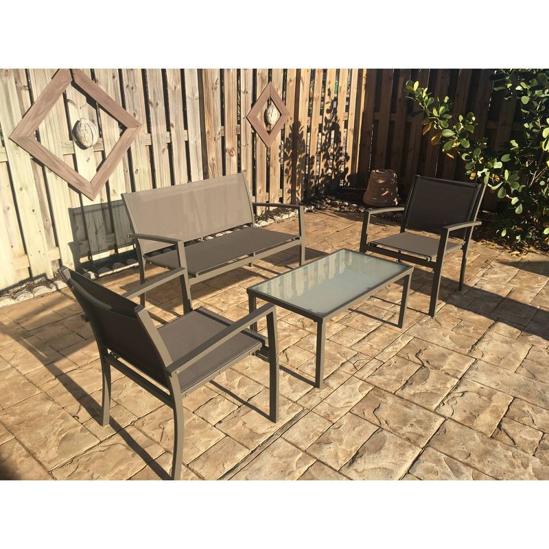 Woodcliff Lake 4pc Patio Set Tan/Taupe - Ostrich