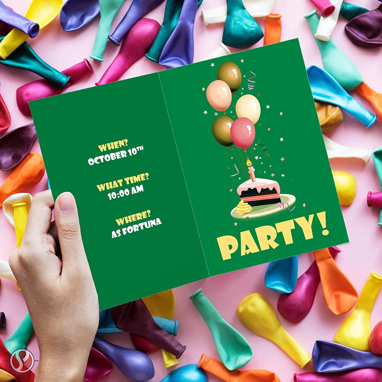 Bright Color Folding Greeting Cards | 5&rdquo; x 7&rdquo; Inches When Folded in Half | 50 Sheets Per Pack | Green