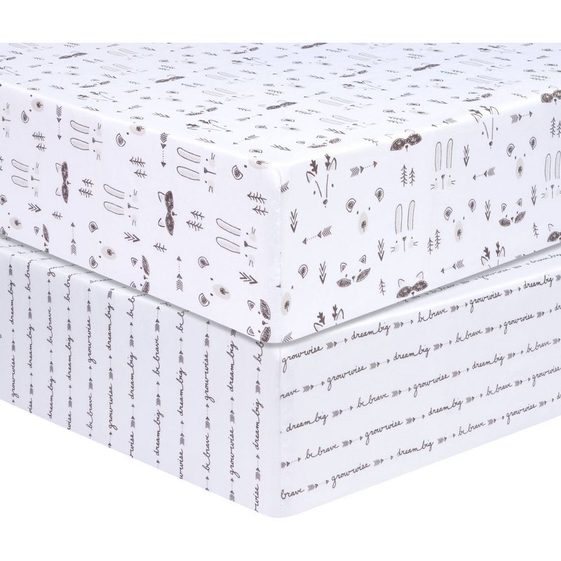 Sammy & Lou Baby 2 Pack Fitted Crib Sheet - Scandi Animal