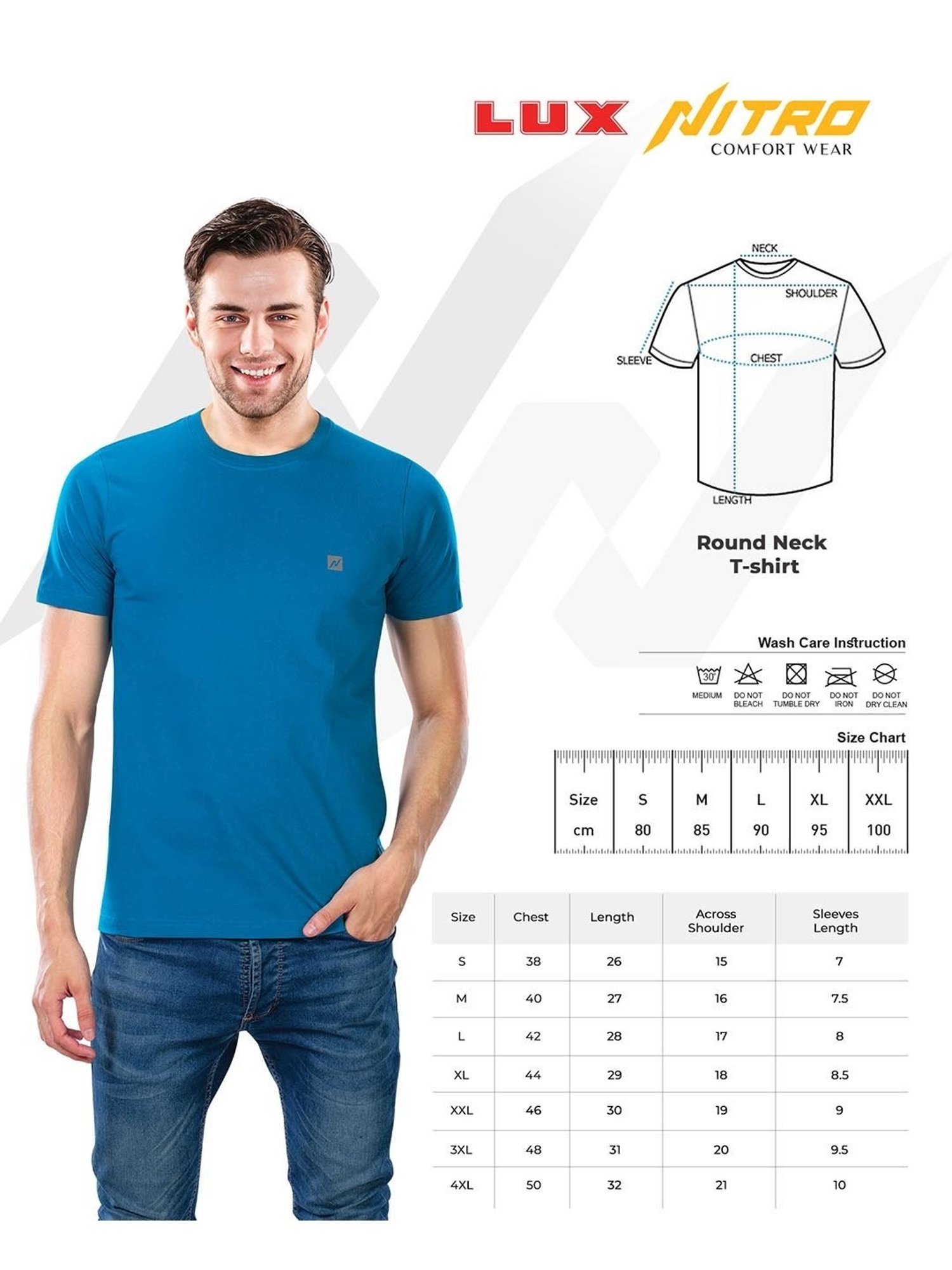 Lux Nitro Yellow Regular Fit T-Shirt Pack of - 2