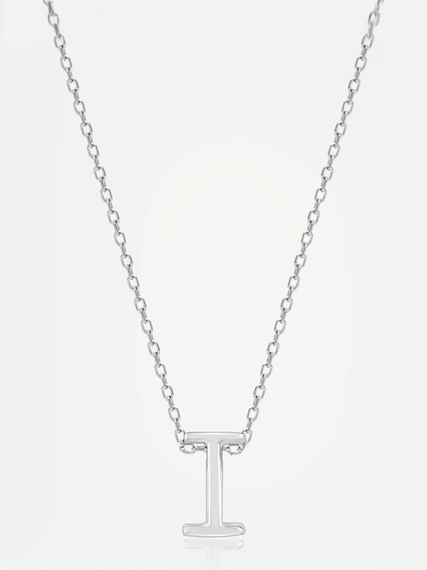 Touch925 Sterling Silver Infinite I Initial Chain Pendant