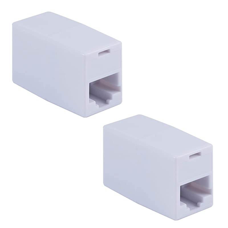 inLine Network Coupler 2 Pack Connects RJ45 Ethernet Cables to Modems Routers Hubs CAT5 CAT5E White 46066