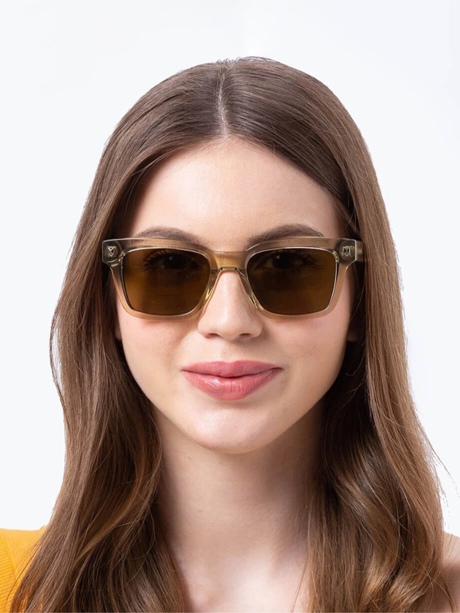 Shisen Fox Okinawa Olive Square Unisex UV Protection Sunglasses -52 mm