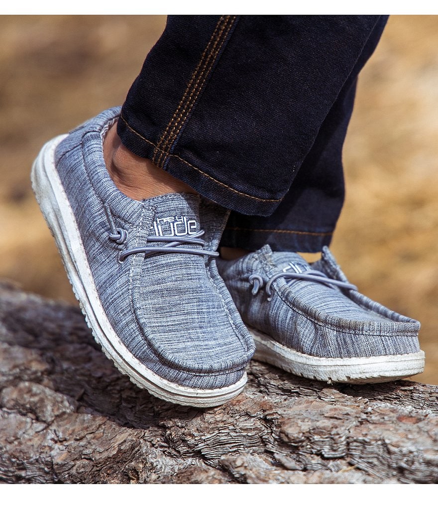 Hey Dude Boys' Wally Linen Washable Slip-Ons (Youth)