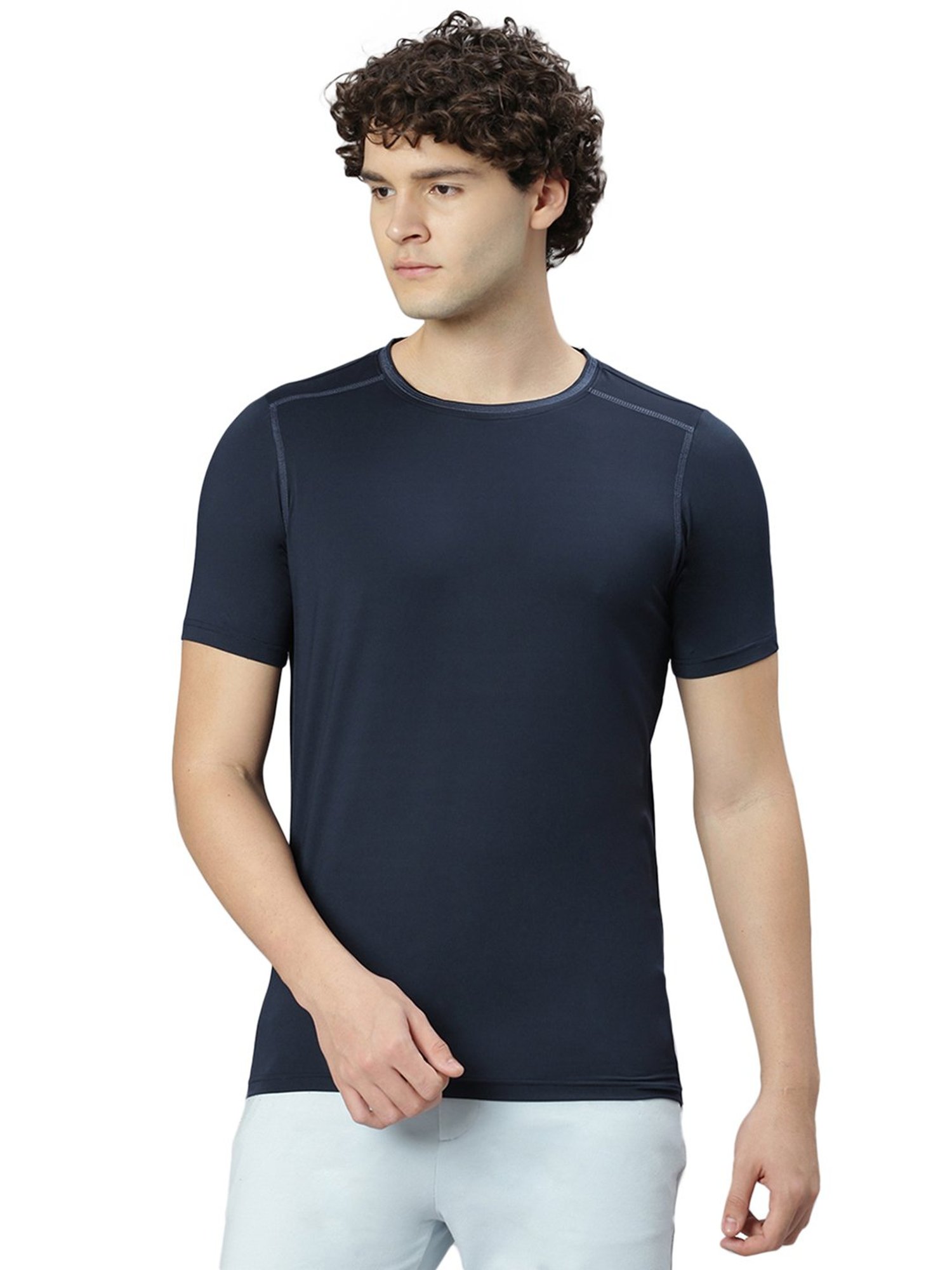 Slowave Navy Regular Fit Crew T-Shirt