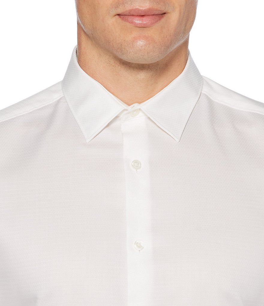 Perry Ellis Big & Tall Solid Dobby Water-Repellent Long-Sleeve Woven Shirt