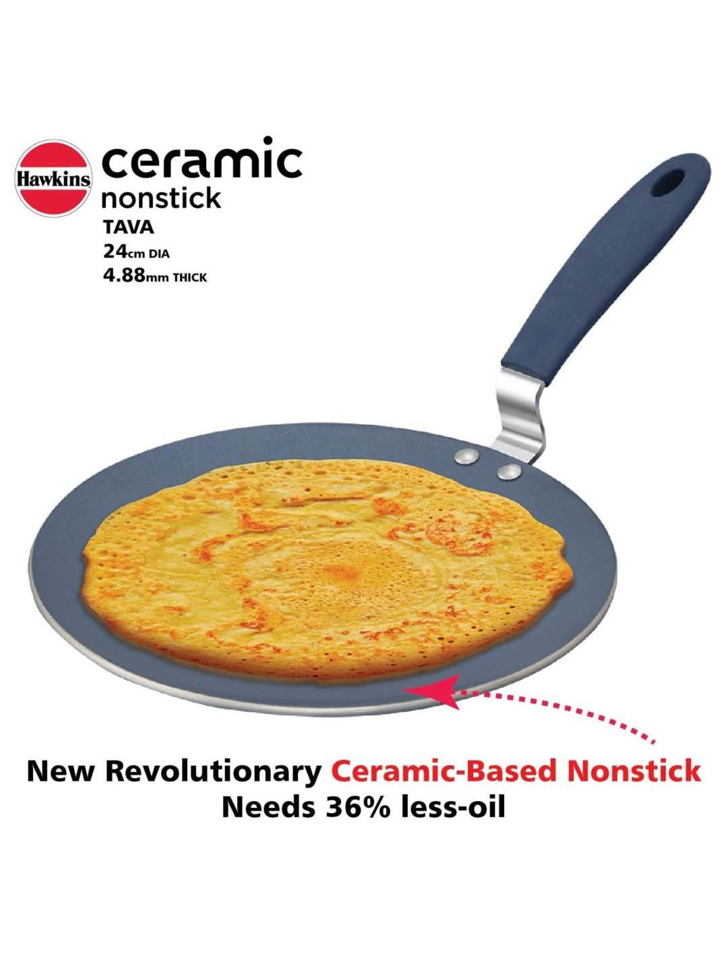 Nirlon Pure Grade Virgin Aluminium Non-stick Induction Base Flat Tawa - 26 cm Diameter
