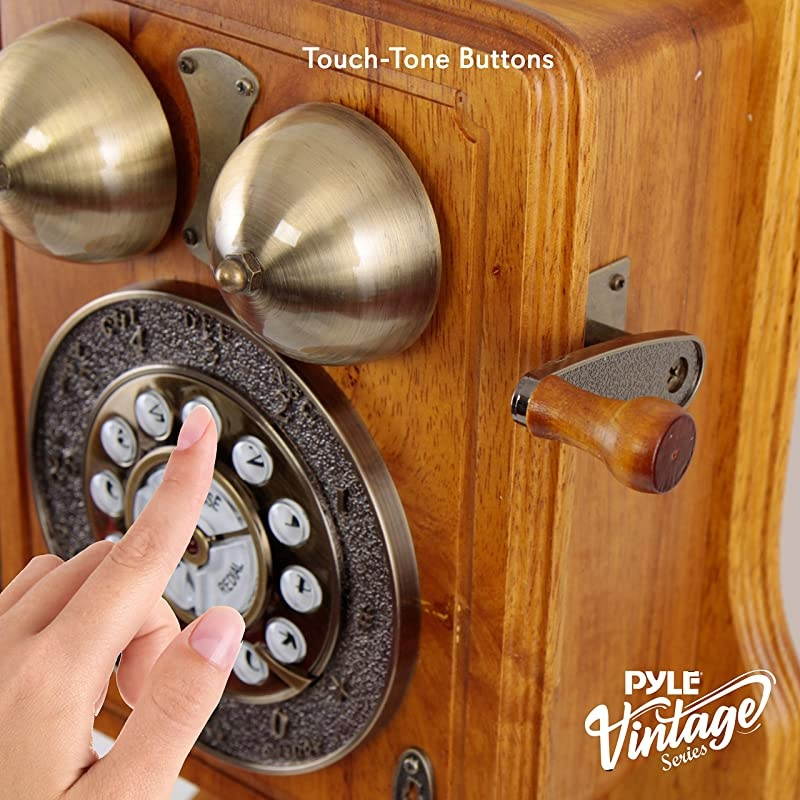 PRT45 Retro Antique Country Wall Phone Retail Packaging Wood