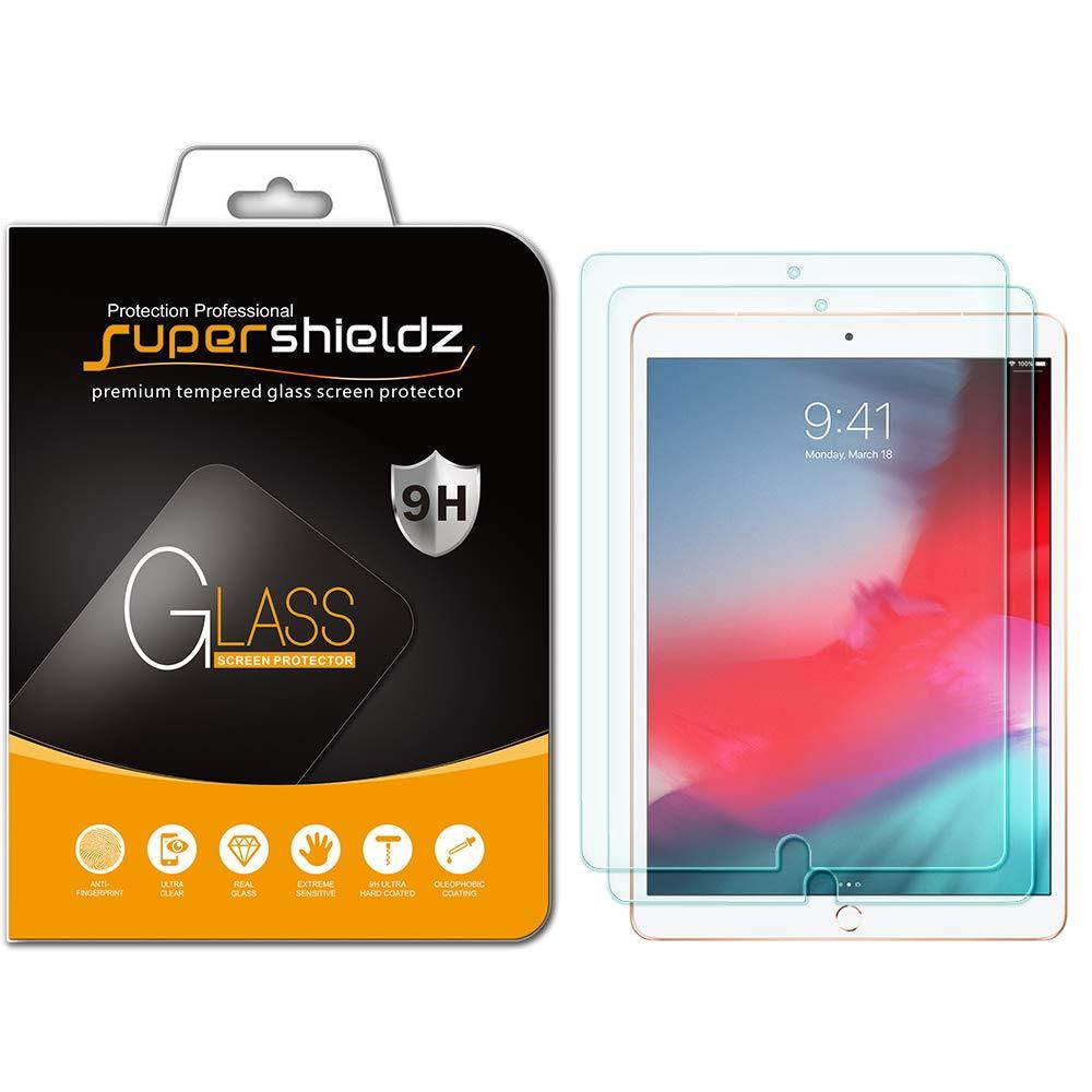 [2-Pack] Supershieldz for Apple iPad Air 10.5 inch (2019 Model, 3rd Generation) / iPad Pro 10.5 inch Screen Protector, [Tempered Glass] Anti-Scratch, Bubble Free, Lifetime Replacement