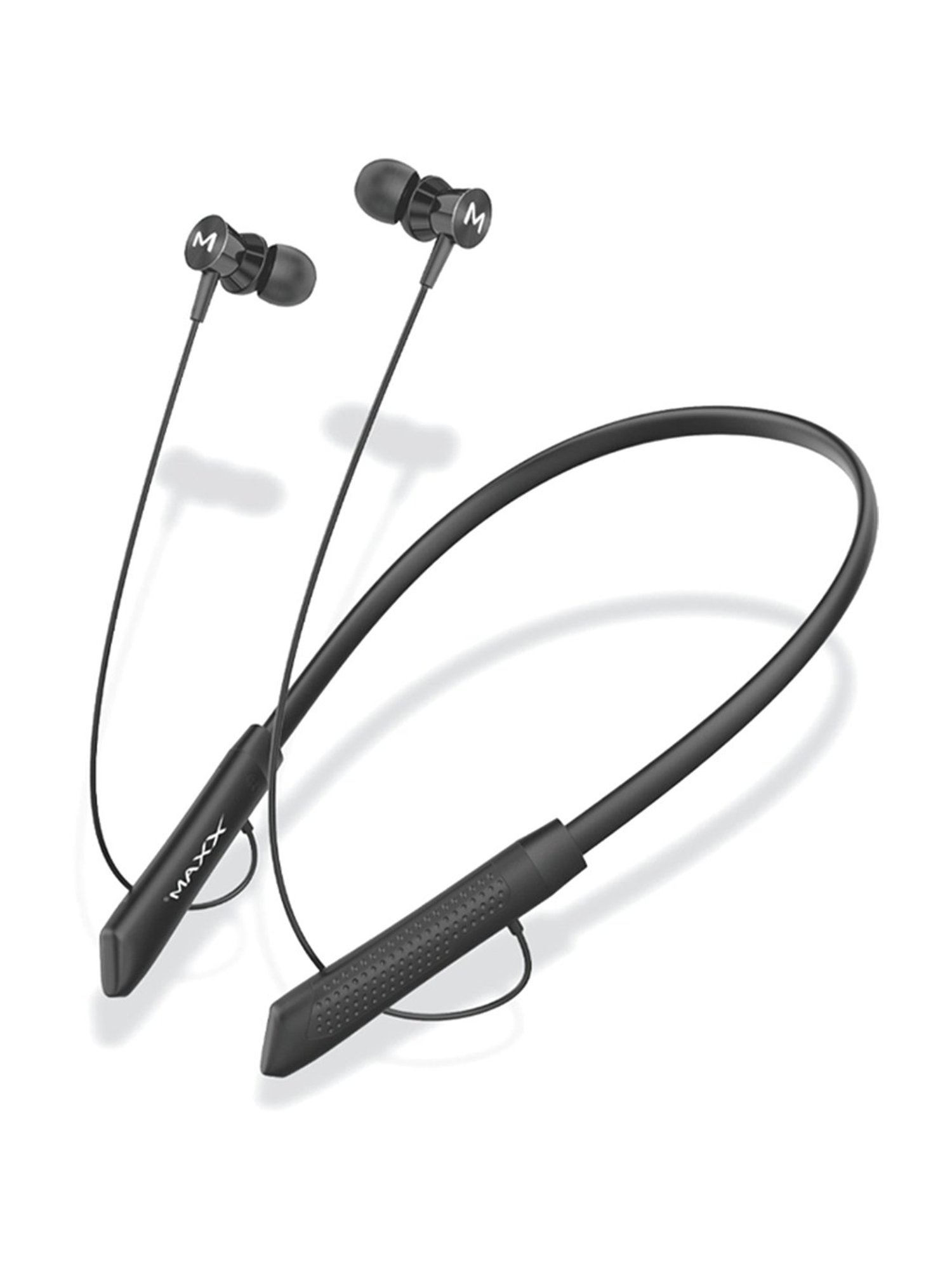 Maxx NX121 In Ear Bluetooth Neckband with Upto 25 Hours Playback & Fast Charging (Black)