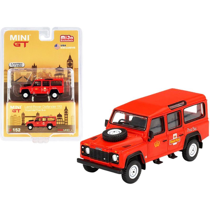 Land Rover Defender 110 (RHD) "Royal Mail" Post Bus Orange Ltd Ed 2400 pcs 1/64 Diecast Model Car by True Scale Miniatures