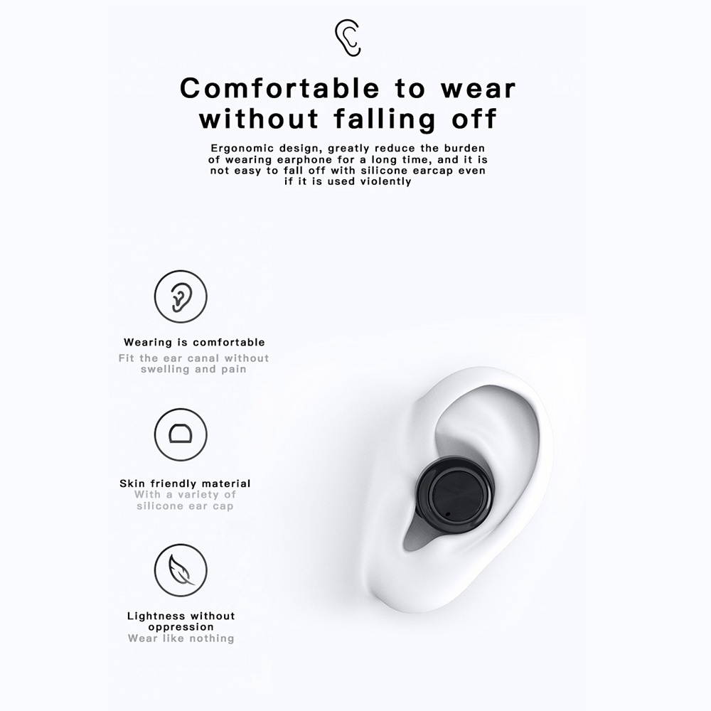 A6 True Wireless BT5.0 Headphones Game In-ear IPX5 Waterproof Sports Headphones