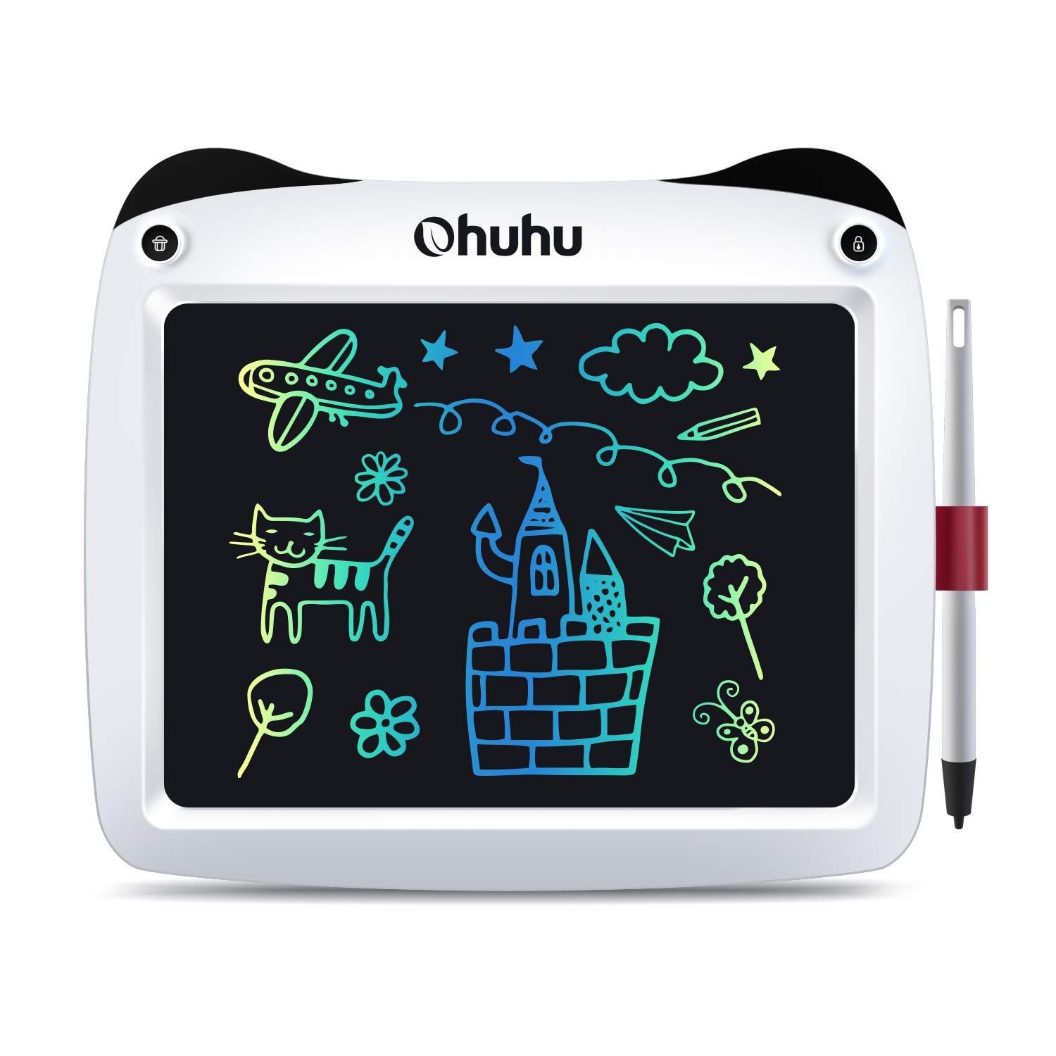 LCD Writing Tablet Colorful Screen, Ohuhu 9" Electronic Drawing Board, Doodle Board, LCD Digital Handwriting Pad Gifts for Kids Children at Home and School, Scribble and Play Learning Boards Ages 3+