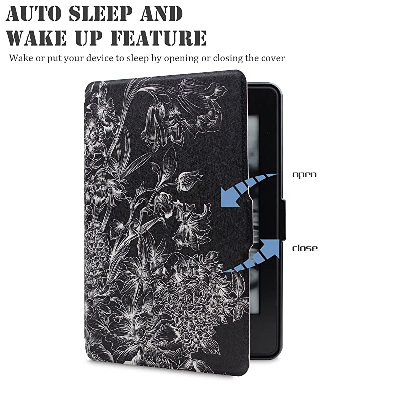 Case for Kindle Paperwhite Prior to 2018(Model No.EY21 or DP75SDI) - PU Leather Case Smart Protective Cover Only Fits Old Generation Kindle Paperwhite Prior to 2018