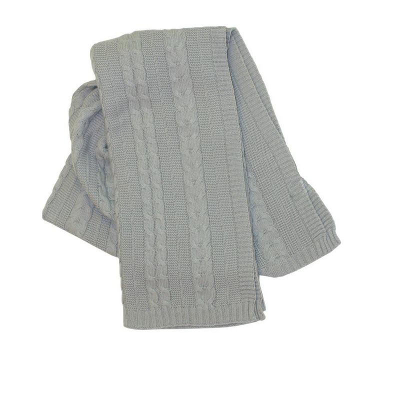 Kimberly Grant Cable Knit Blanket - Gray