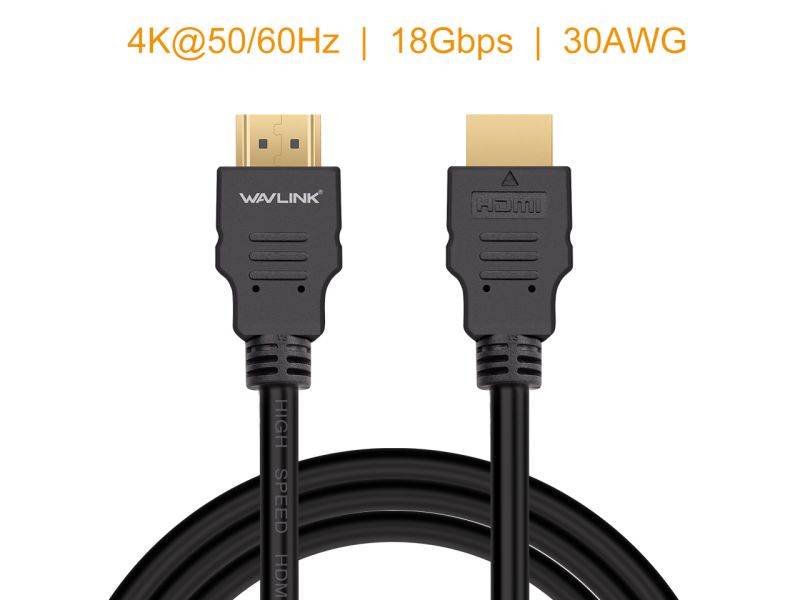 Wavlink 4K HDMI Cable - 6.6ft  Zinc Alloy Shell HDMI Male to HDMI Male cable - Braided Cord (30AWG) - High Speed with Ethernet & Audio Return - Support 4K 2160p, HD 1080p, 3D