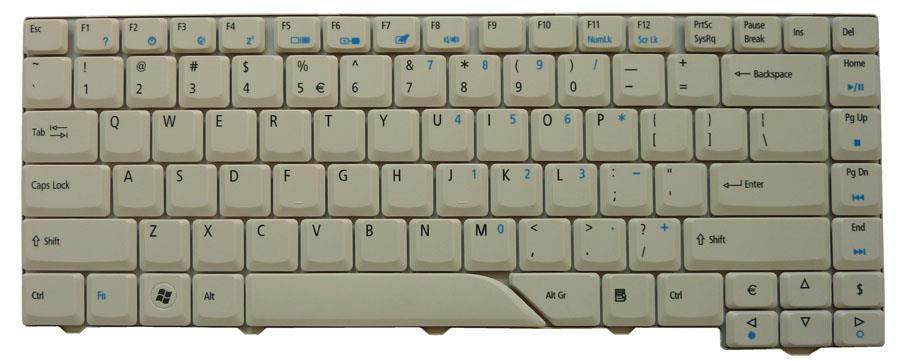 New White keyboard for Acer Aspire 9J.N5982.61D V072146AS1 K010536A1 MP-07A23U4-442 002-07A23L-A01 KB.INT00.036 AEZD1R00110 PK1301K0200 PK1301K0100