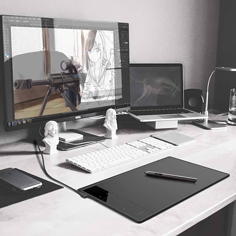 A30 Graphics Drawing Tablet Pen Tablet with 8192 Levels BatteryFree Pen 10quot x 6quot Active Area 4 Touch Keys and a Touch Pad