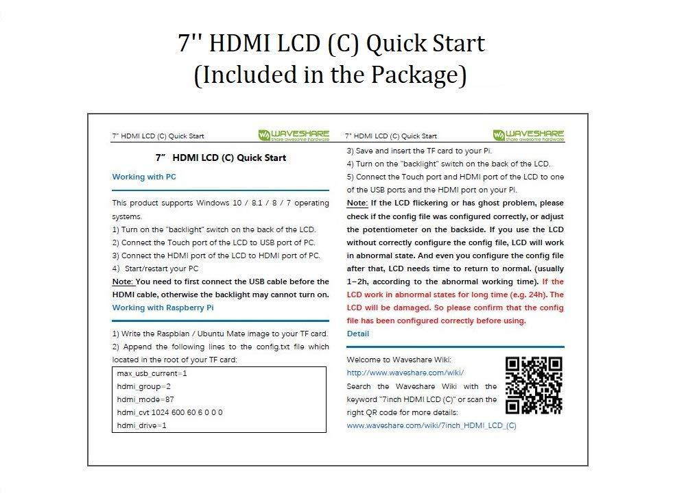 for Raspberry Pi 7 inch Capacitive Touch Screen IPS Display HDMI LCD Module 1024&times;600 Touchscreen for Raspberry Pi 3/2/1 Model B B+ A+/BeagleBone Black/Banana Pi, Support Windows 10/8.1/8/7