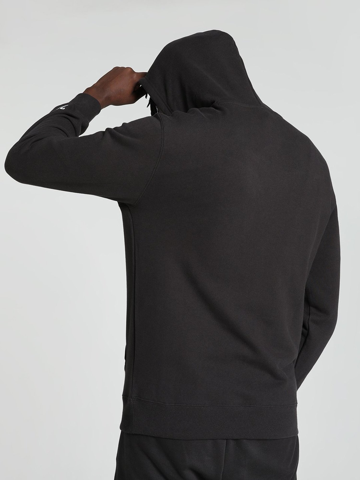 Puma Black Regular Fit Logo Print Hooded Sweatshirt