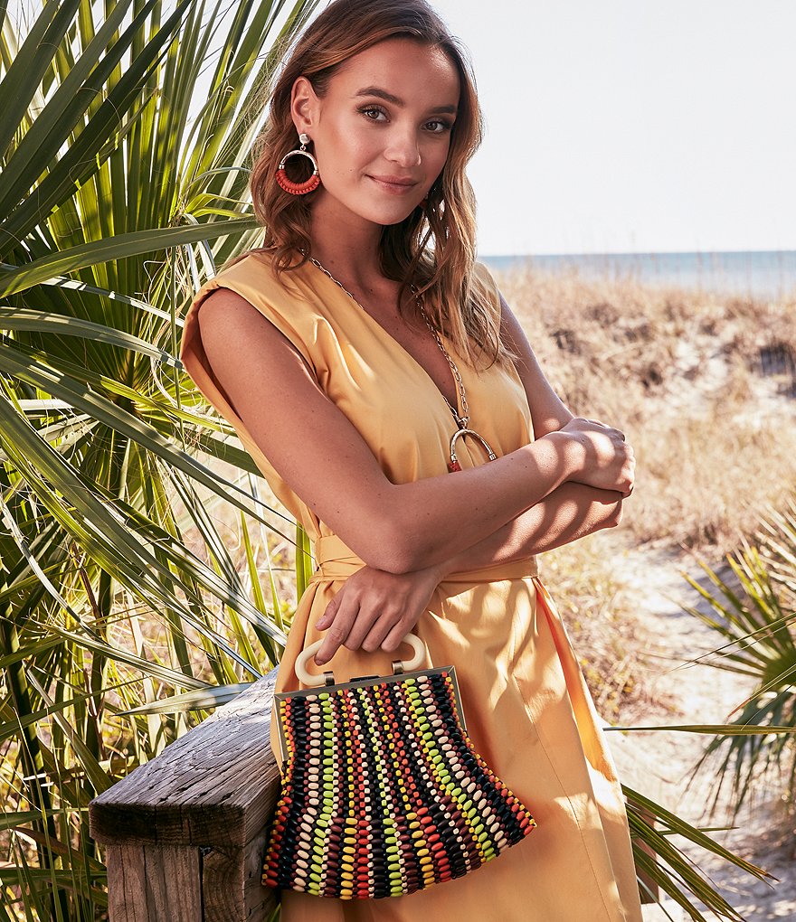 Patricia Nash Multi Colored Bead Collection Almarza Beaded Clutch