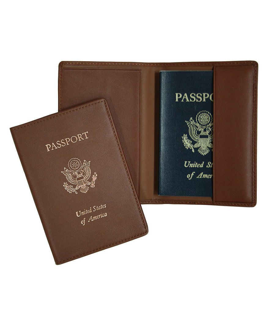 ROYCE New York RFID Blocking Gold Lettered Passport Case