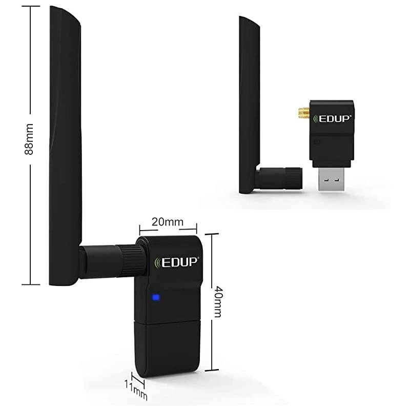 USB WiFi Adapter Dual Band Wireless Network Adapter 80211 AC 24G5G USB WiFi Dongle with Extender Antenna Compatible with Windows XPVista 78110 Mac OS X 1071015