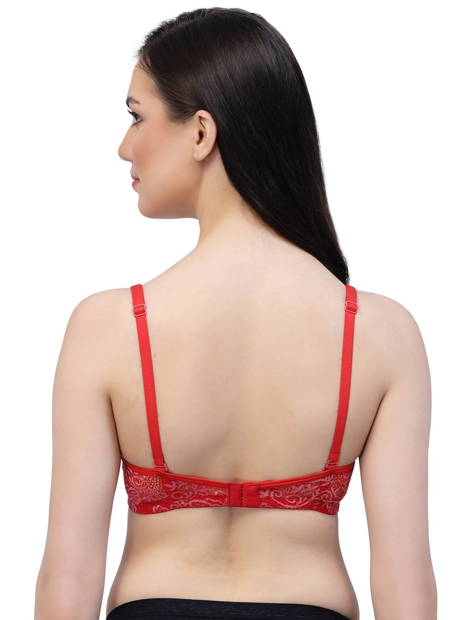 Cukoo Red Lace Work Padded Everyday Bra