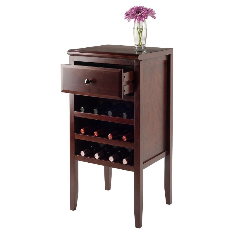 Orleans Modular Buffet with Drawer 12 Bottles Wine Rack Wood/Dark Cappuccino - Winsome