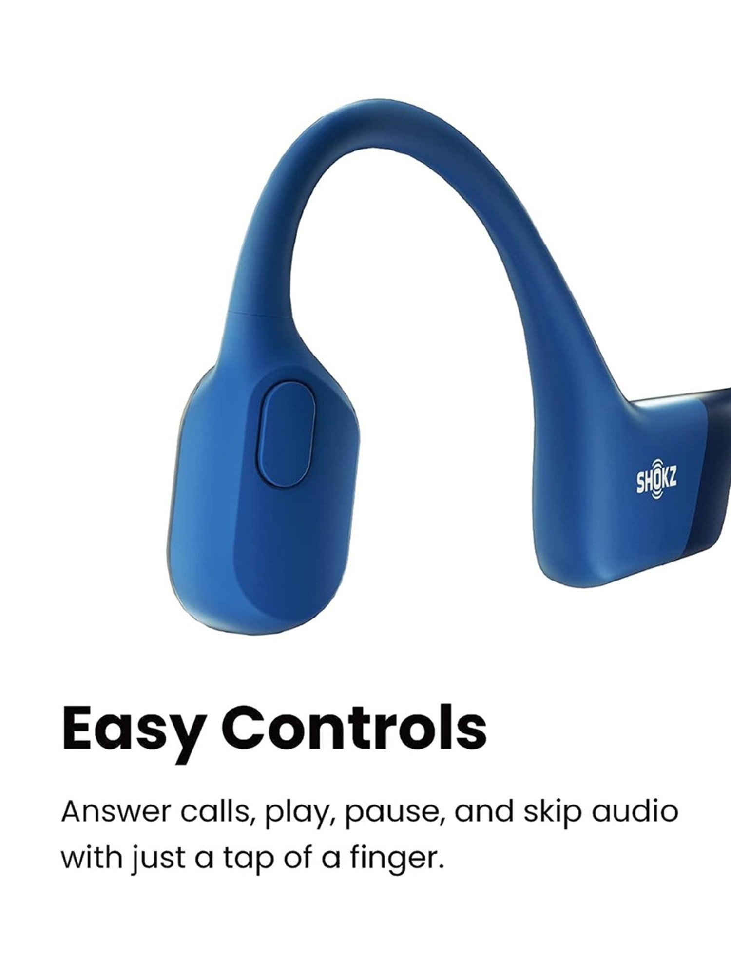 Shokz OpenRun Open-Ear Bone Conduction Sport Headphone (Blue)