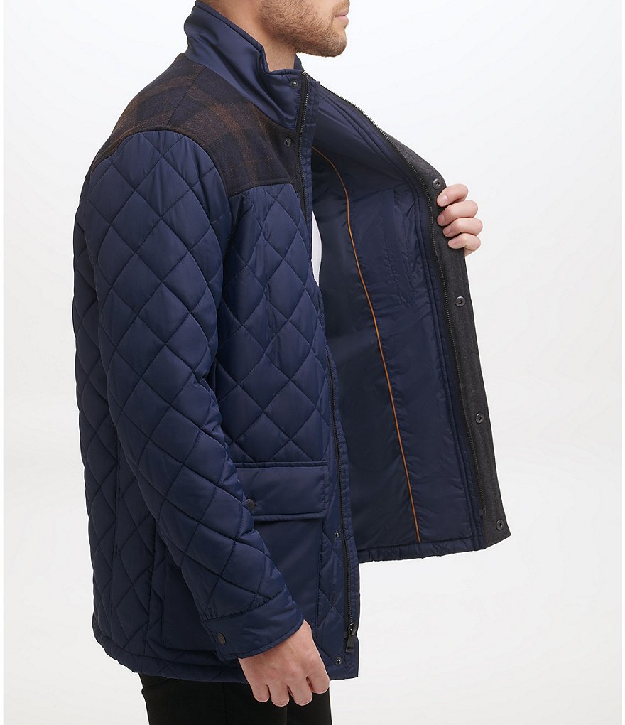 Cole Haan Hooded Down Zip Front Puffer Jacket