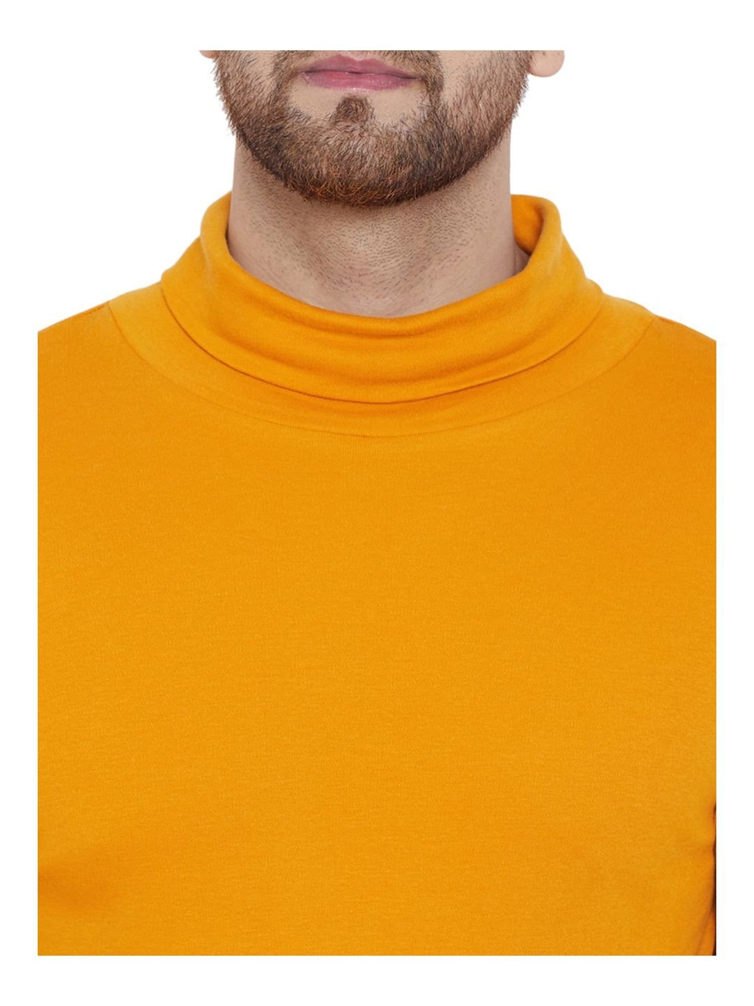 Hypernation Mustard Cotton Regular Fit T-Shirt