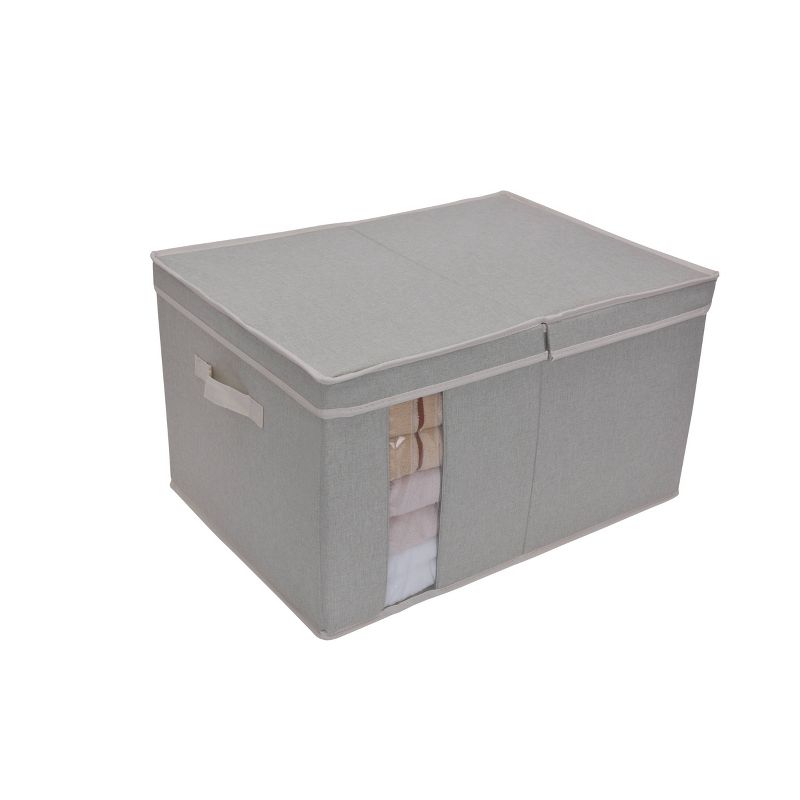 StorageWorks 65L Fabric Storage Bin Lid and Window Comfort Gray
