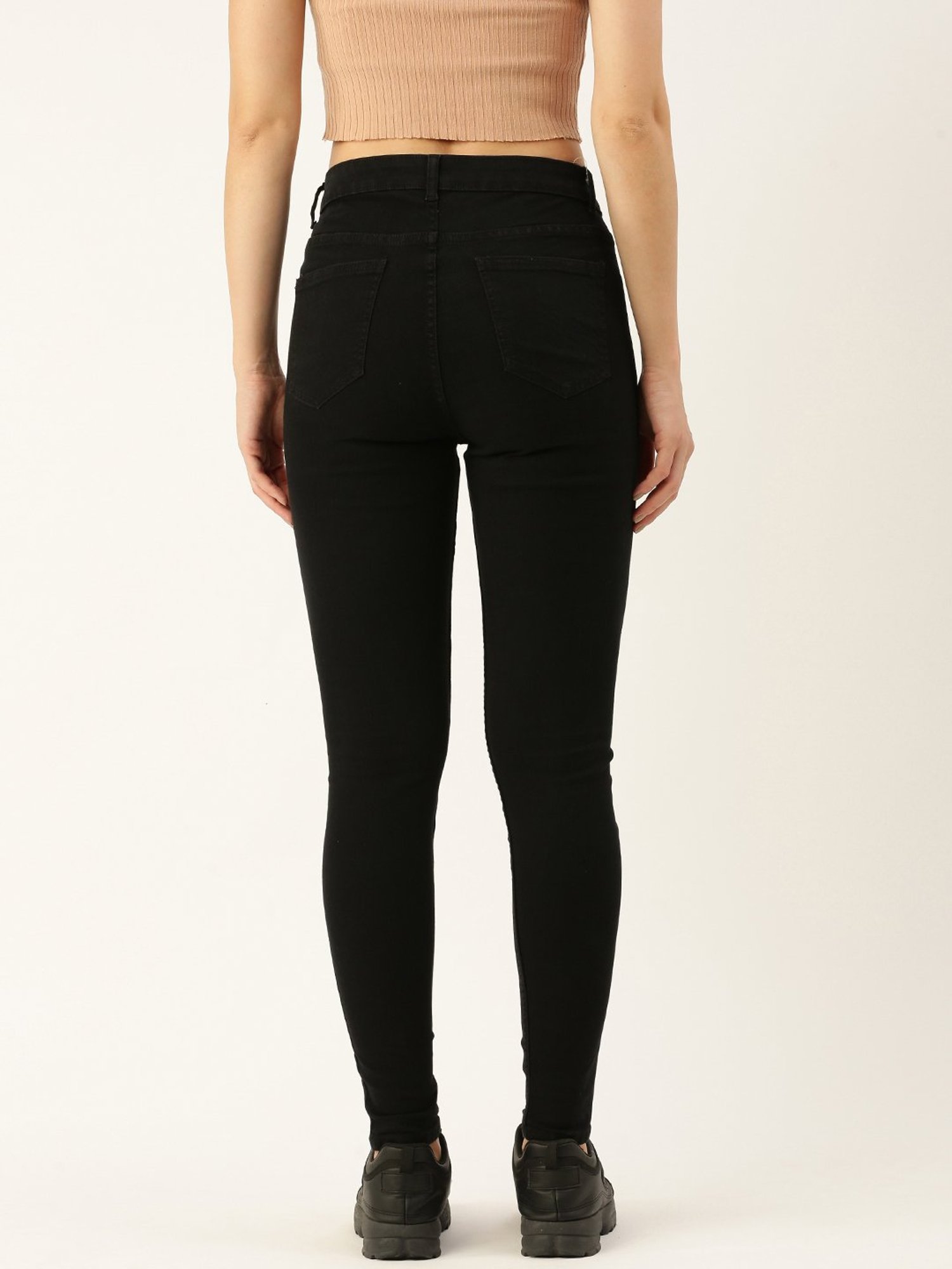 Amukti Black Slim Fit Mid Rise Jeans
