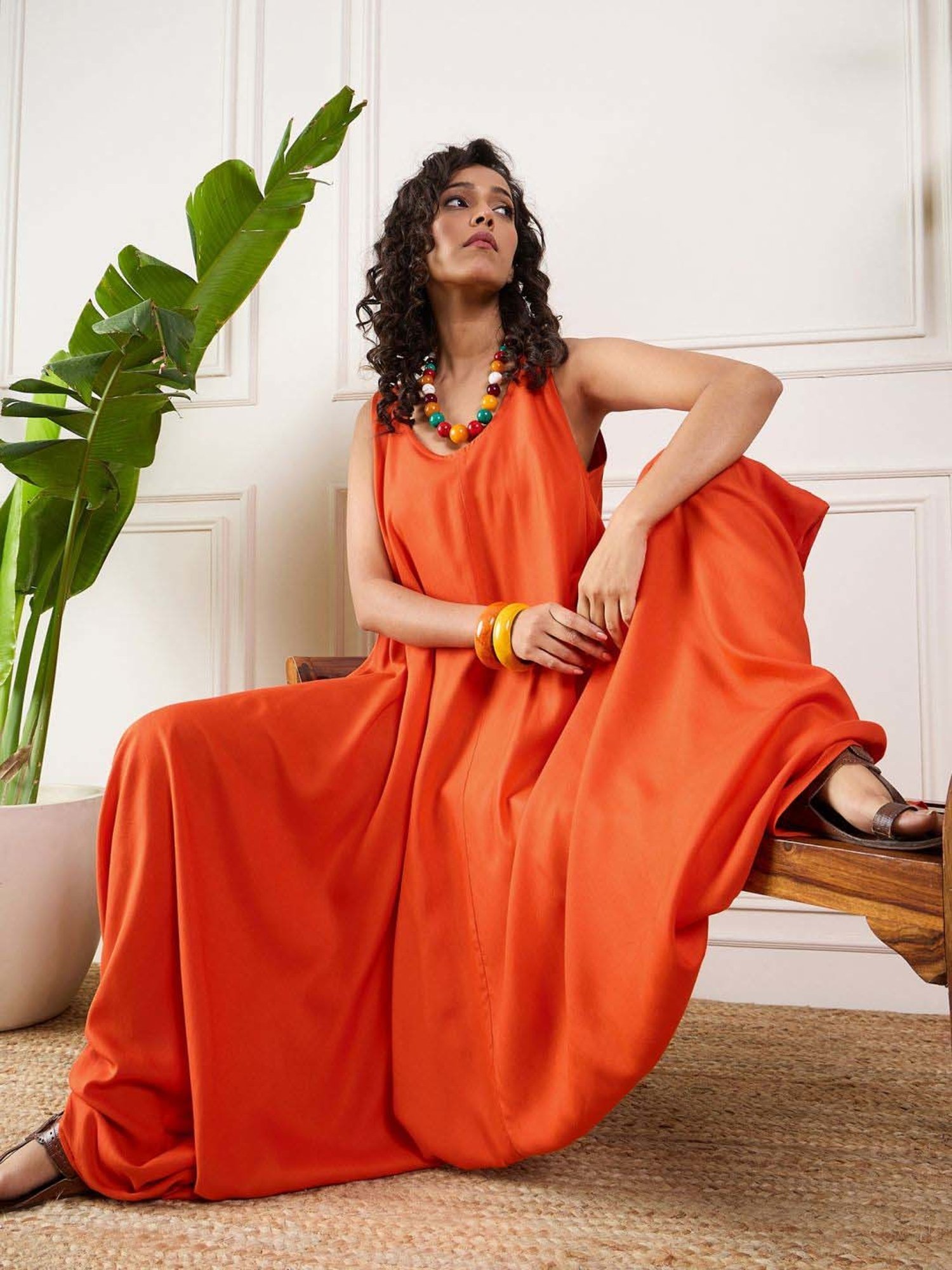 Inweave Orange Regular Fit Jumpsuit