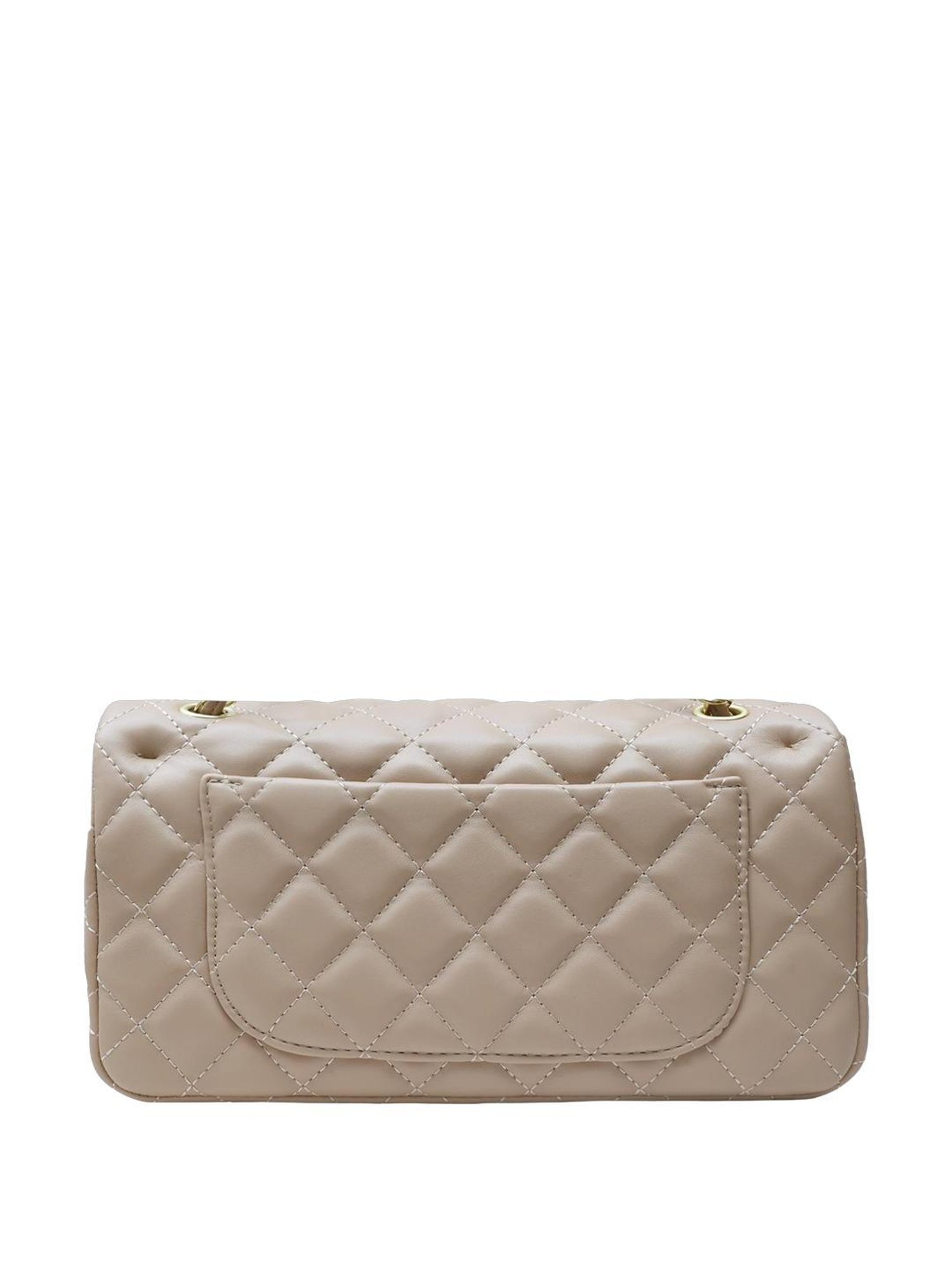 Angeline Beige Textured Medium Sling Handbag