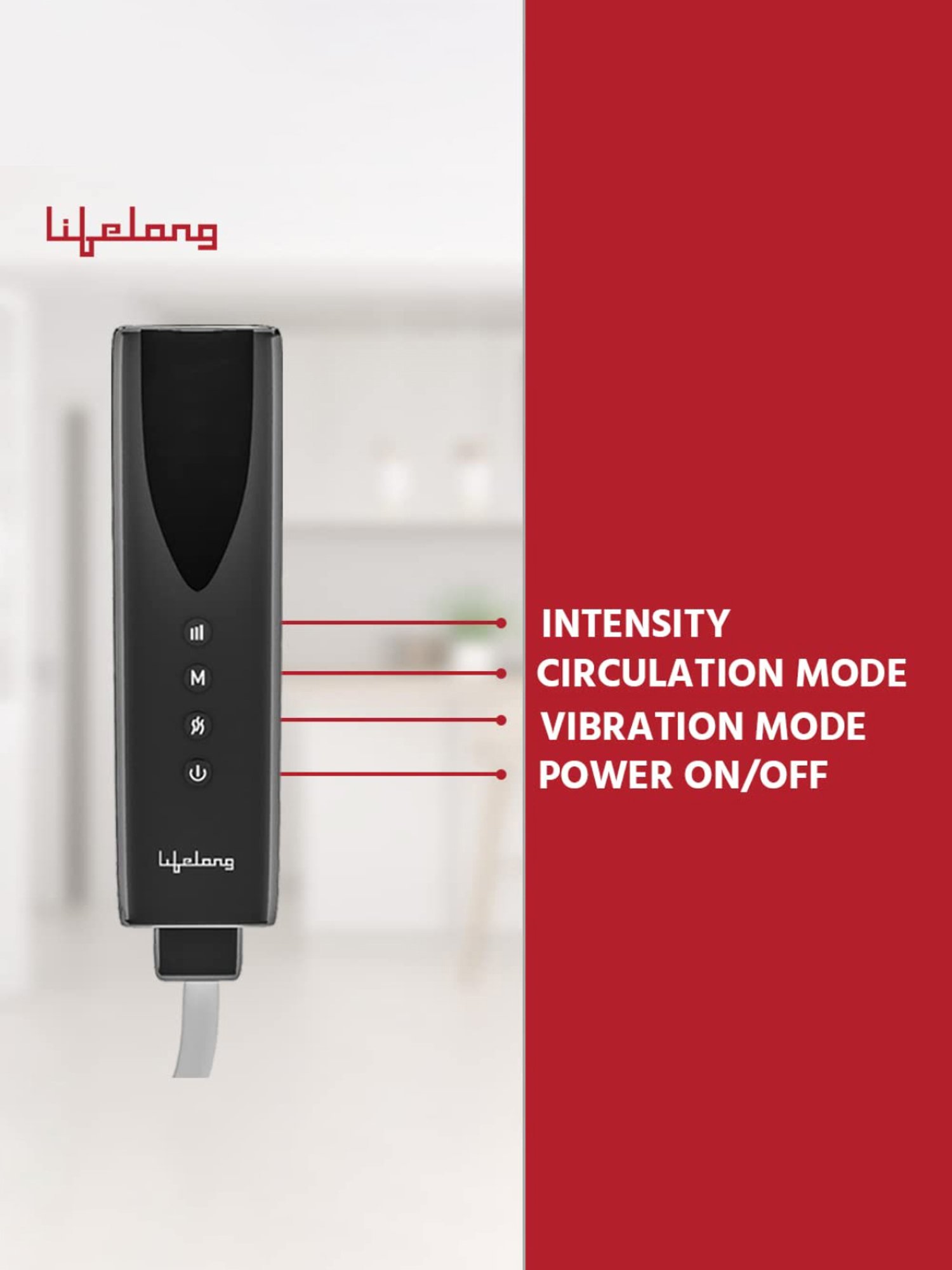 Lifelong LLM522 Rechargeable Air Pressure Massager for Calves with Heat and Vibration (Black)