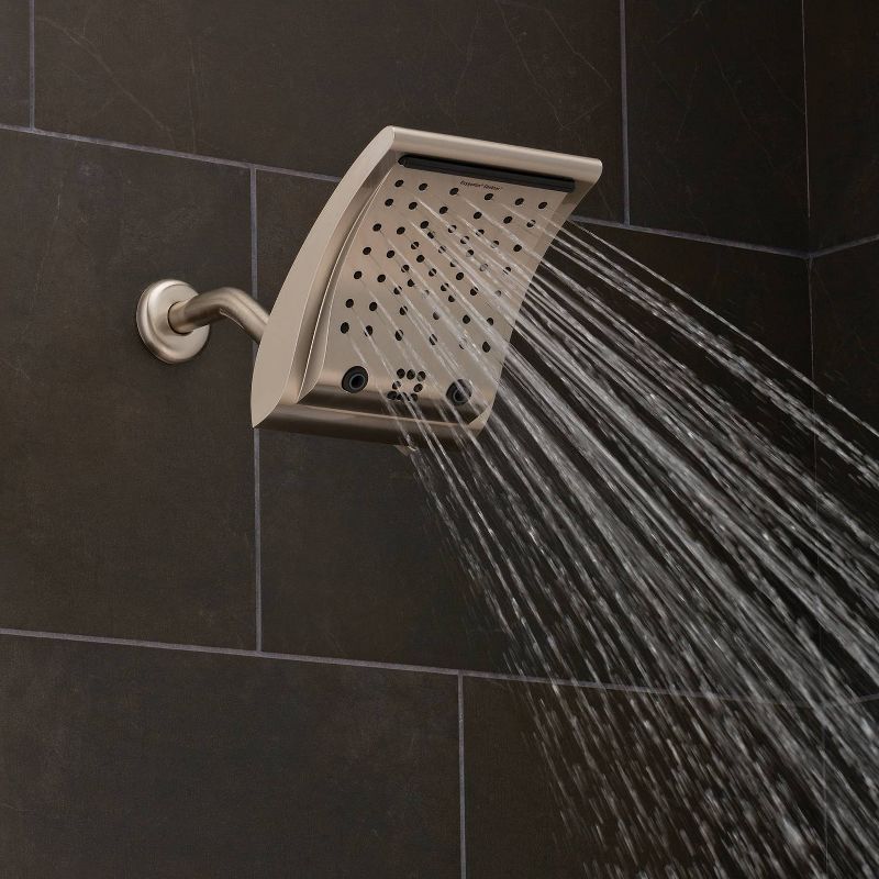 6 Setting Contour Rain Shower Head Brushed Nickel - Oxygenics