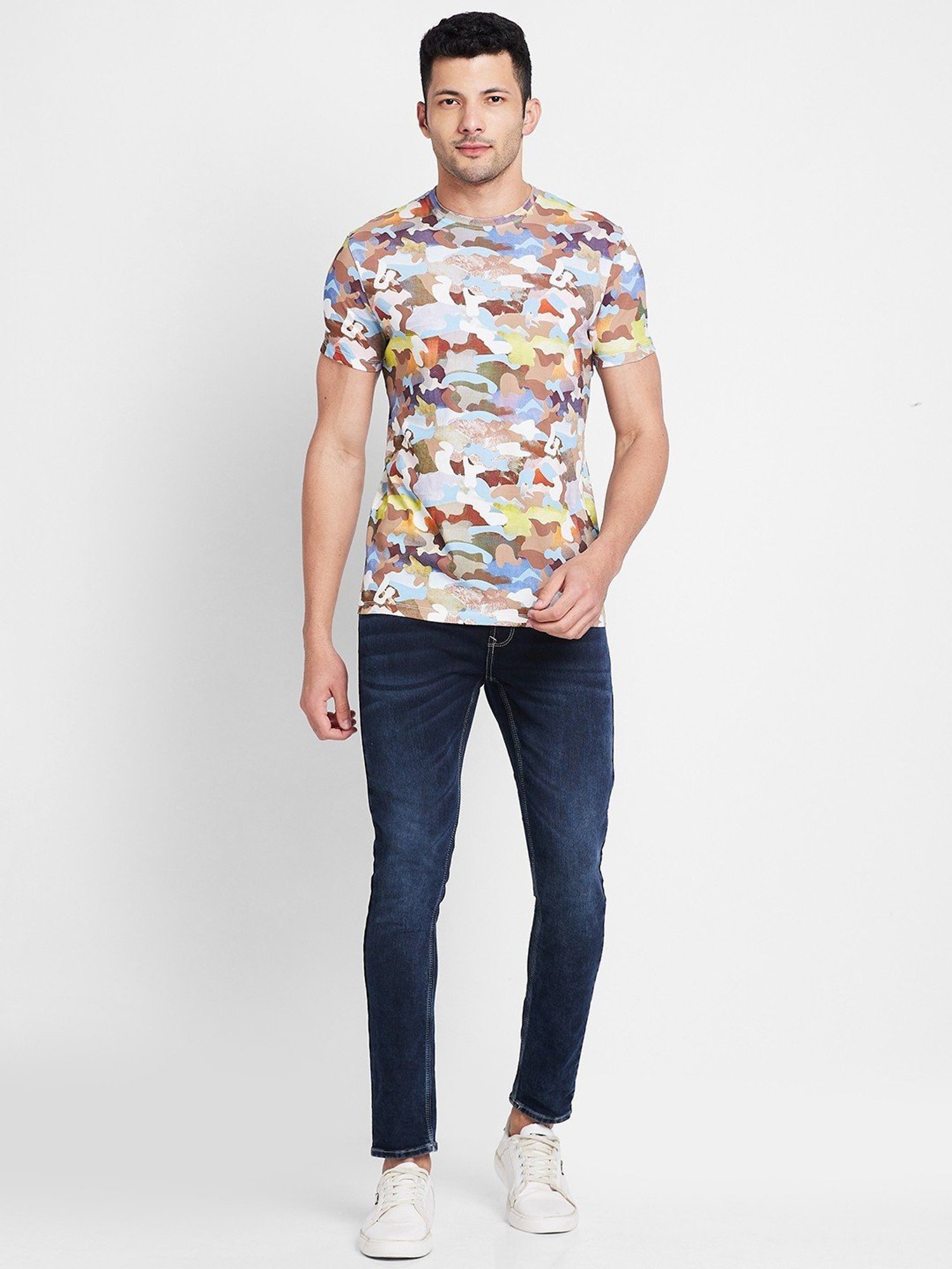 Being Human Multicolored Regular Fit Printed T-Shirt