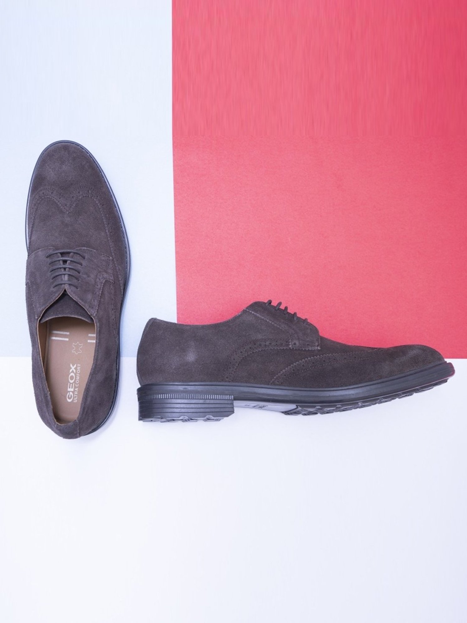 Geox Men's U Walk Preasure Brown Brogue Shoes