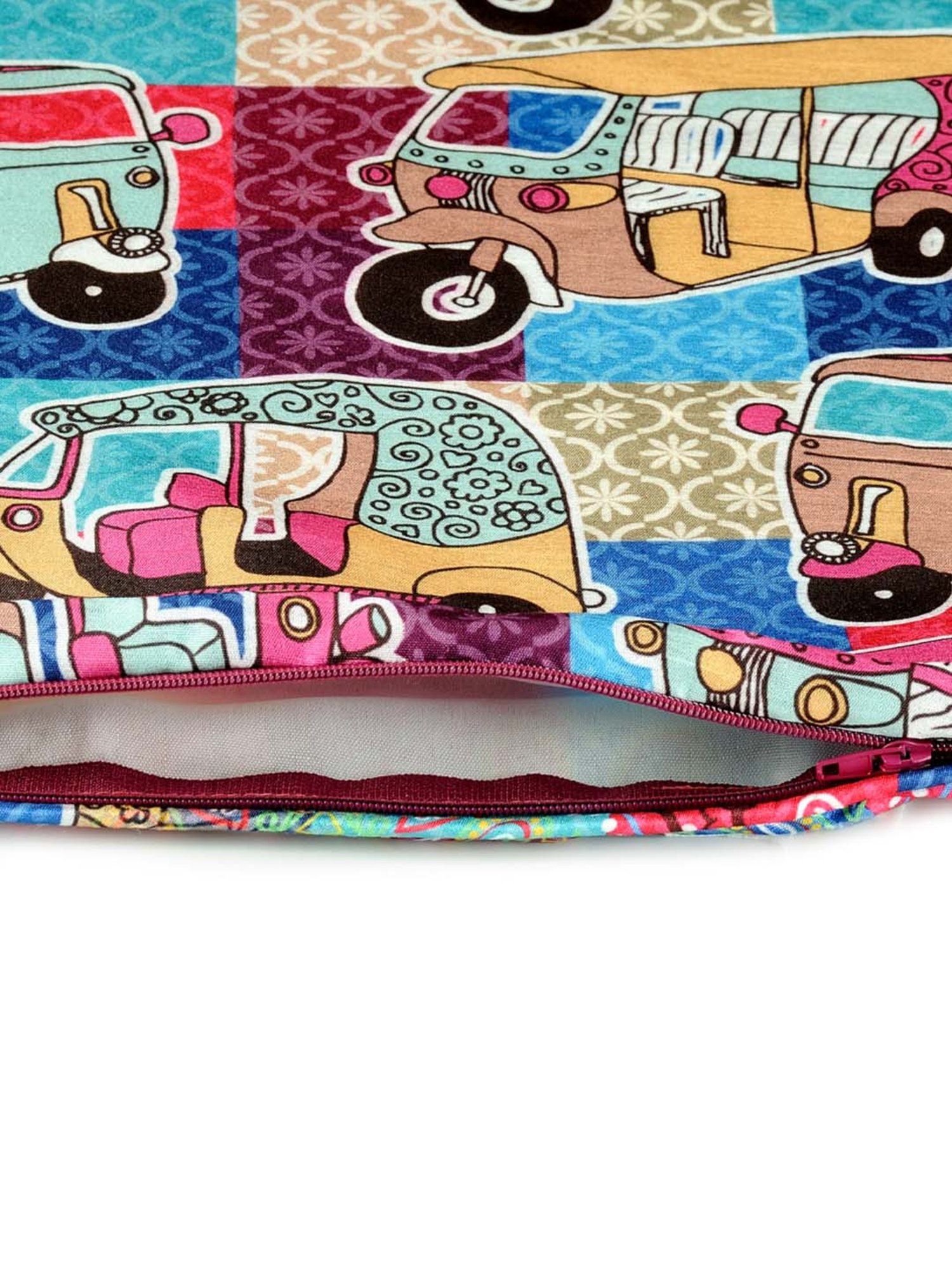 Swayam Multicolor Cotton 40 cm x 40 cm Cushion Covers - Set of 2