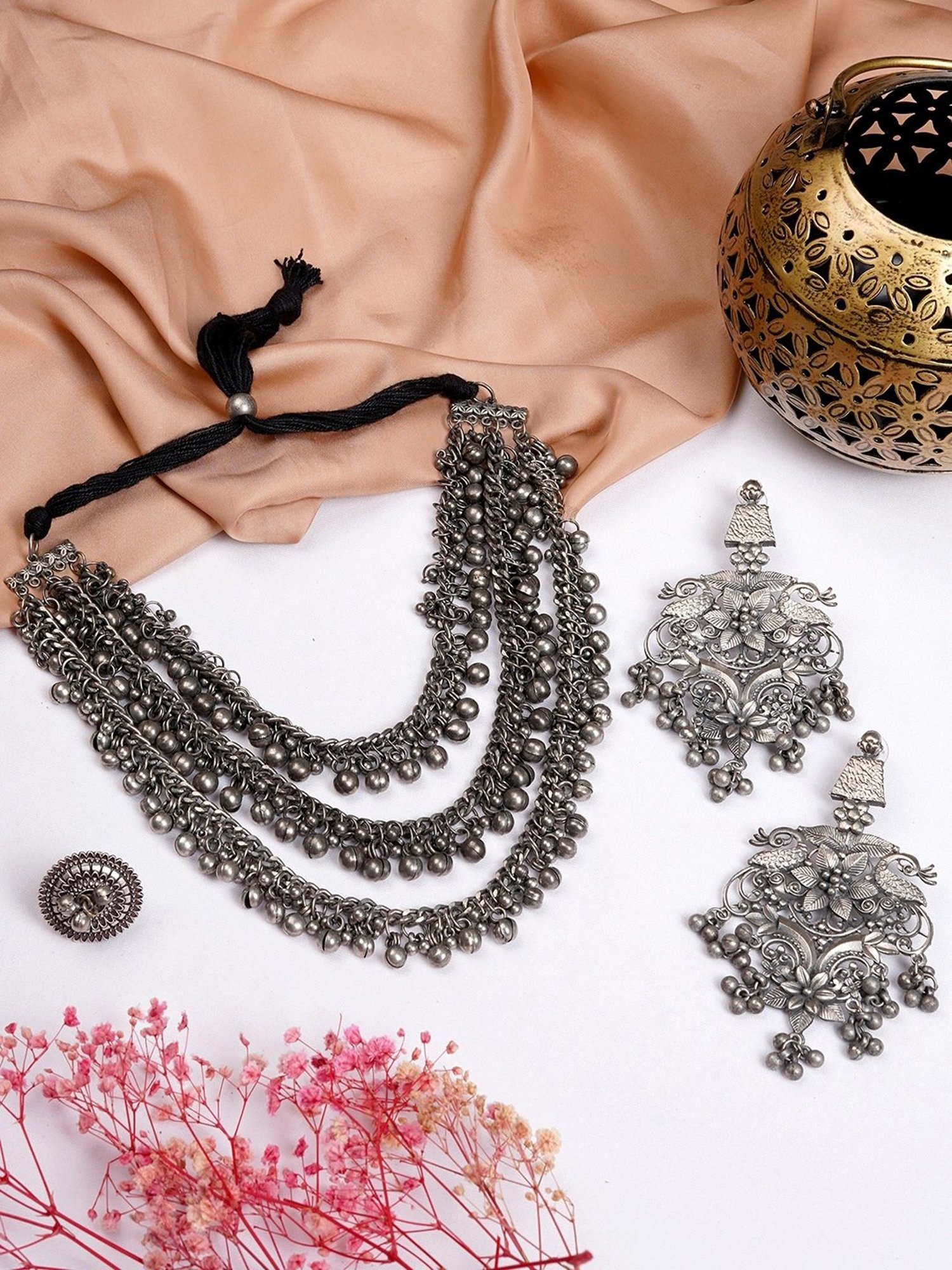Teejh Pitara Collection Rudrani Oxidized Jewellery Set