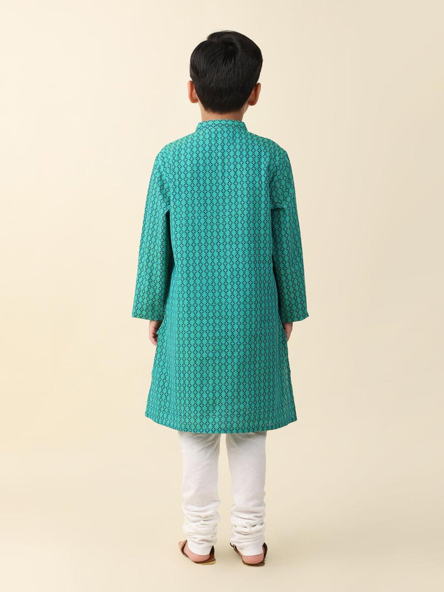 TABARD Kids Red Printed Full Sleeves Kurta