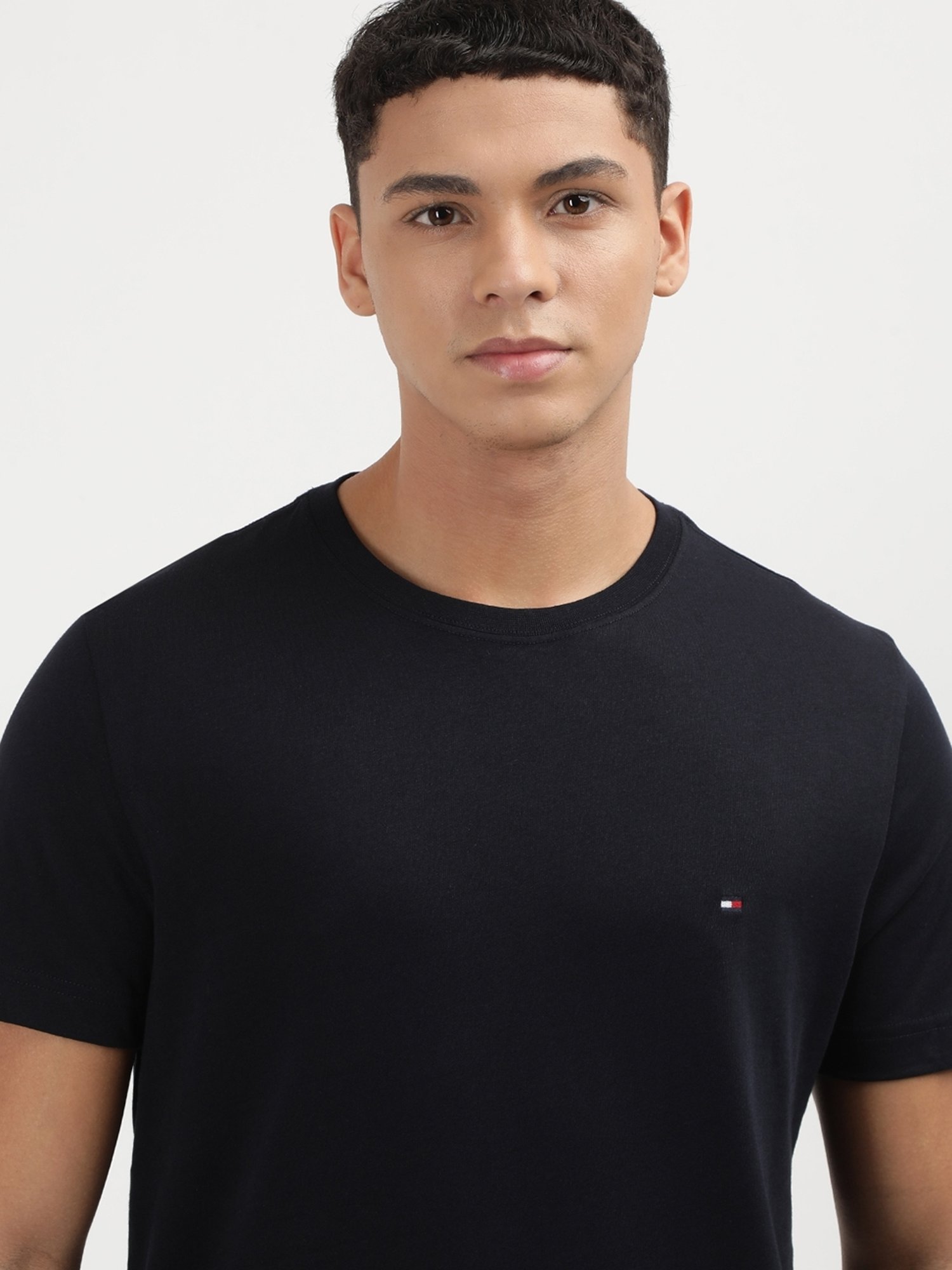 Tommy Hilfiger Desert Sky Cotton Slim Fit Solid T-Shirt