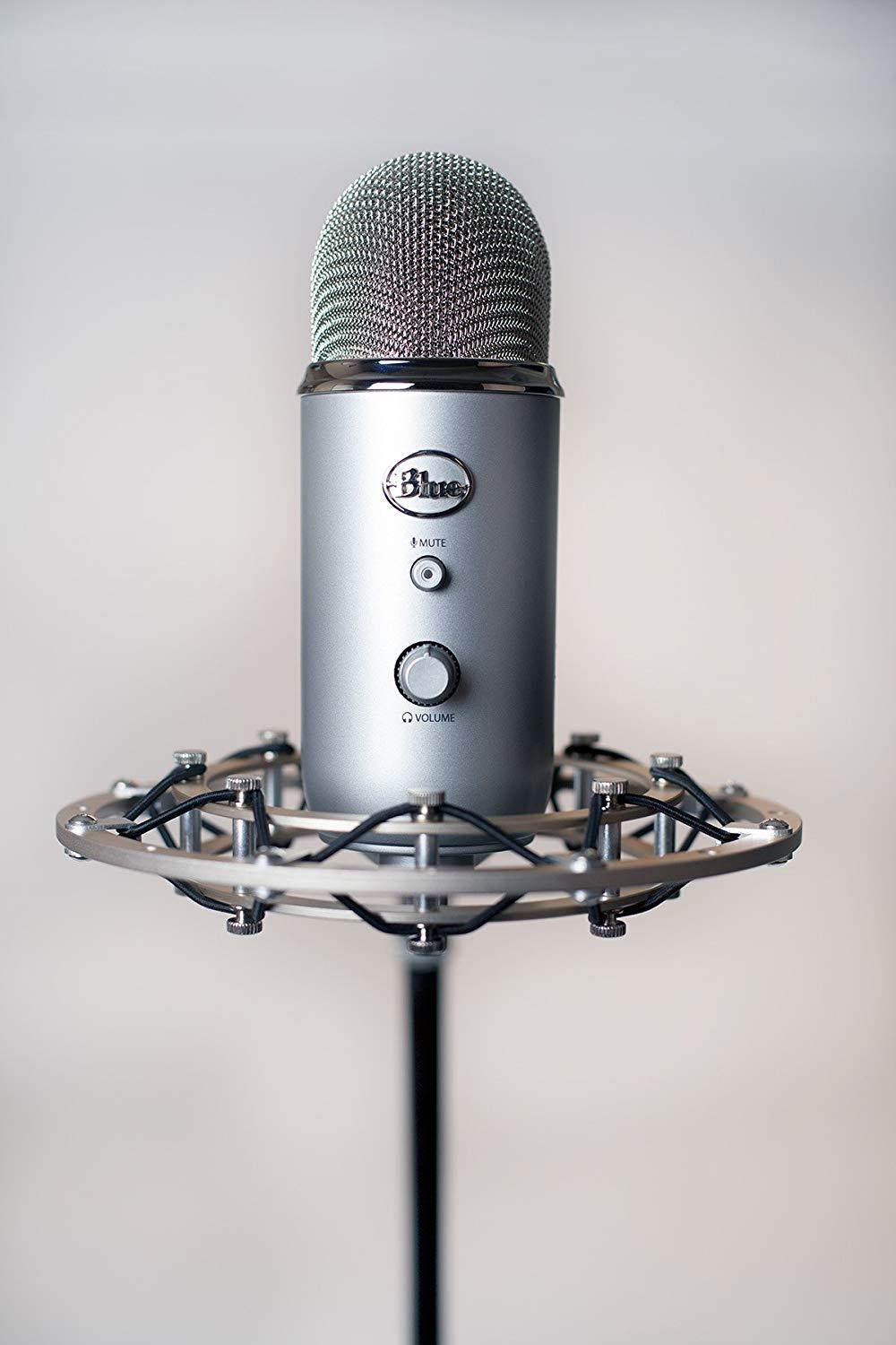 Blue Radius II Microphone Shock Mount for Yeti and Yeti Pro with Improved Hinge Design