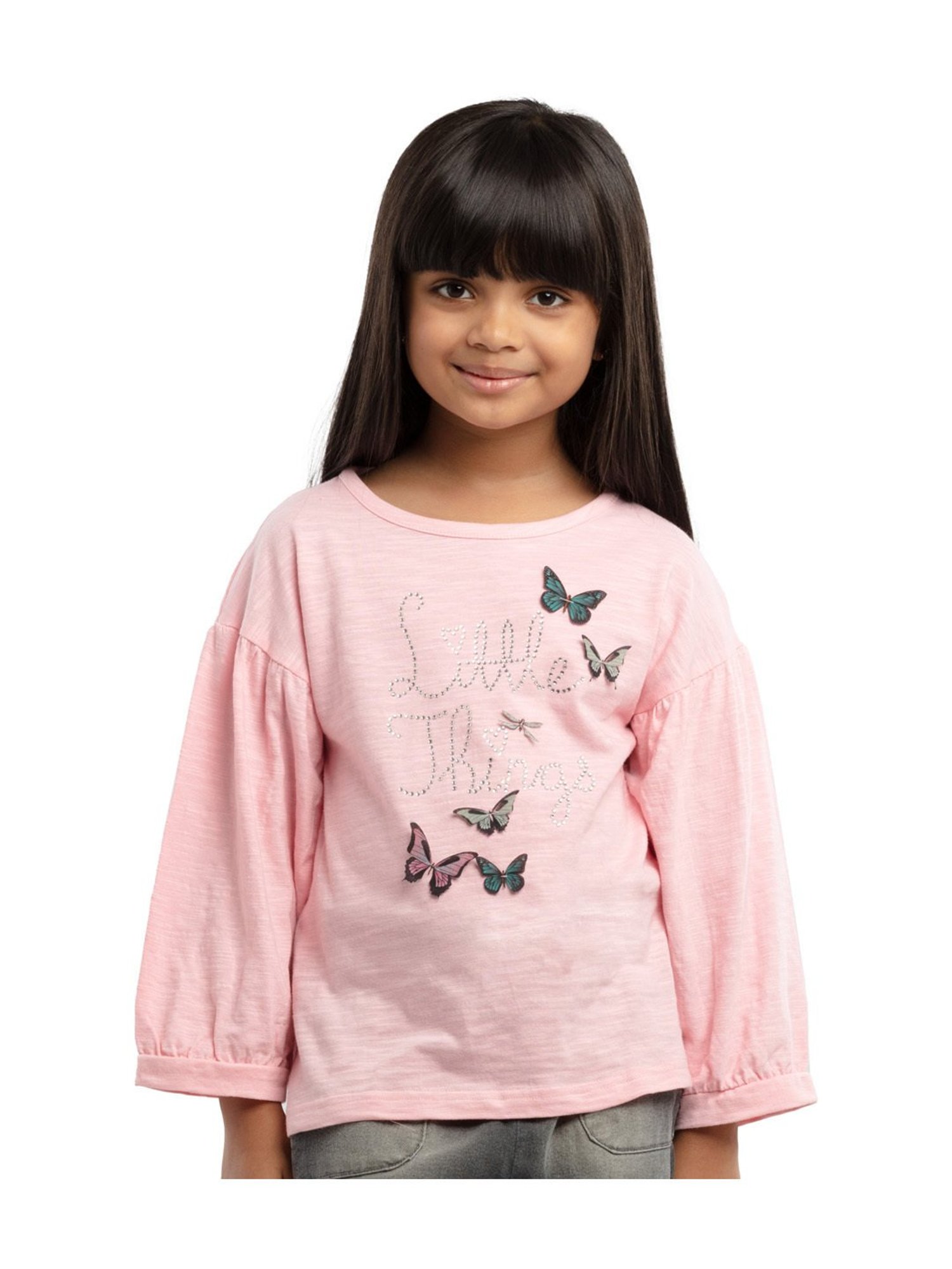 Tiny Girl Kids Pink Solid Top