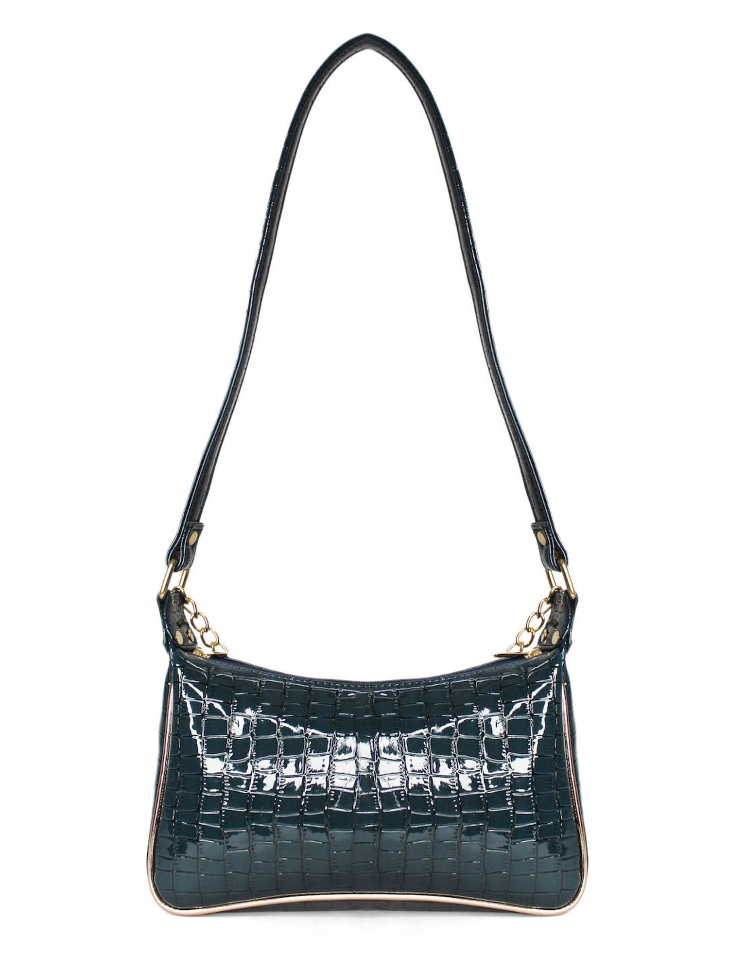 Modern Myth Blue Textured Medium Shoulder Bag