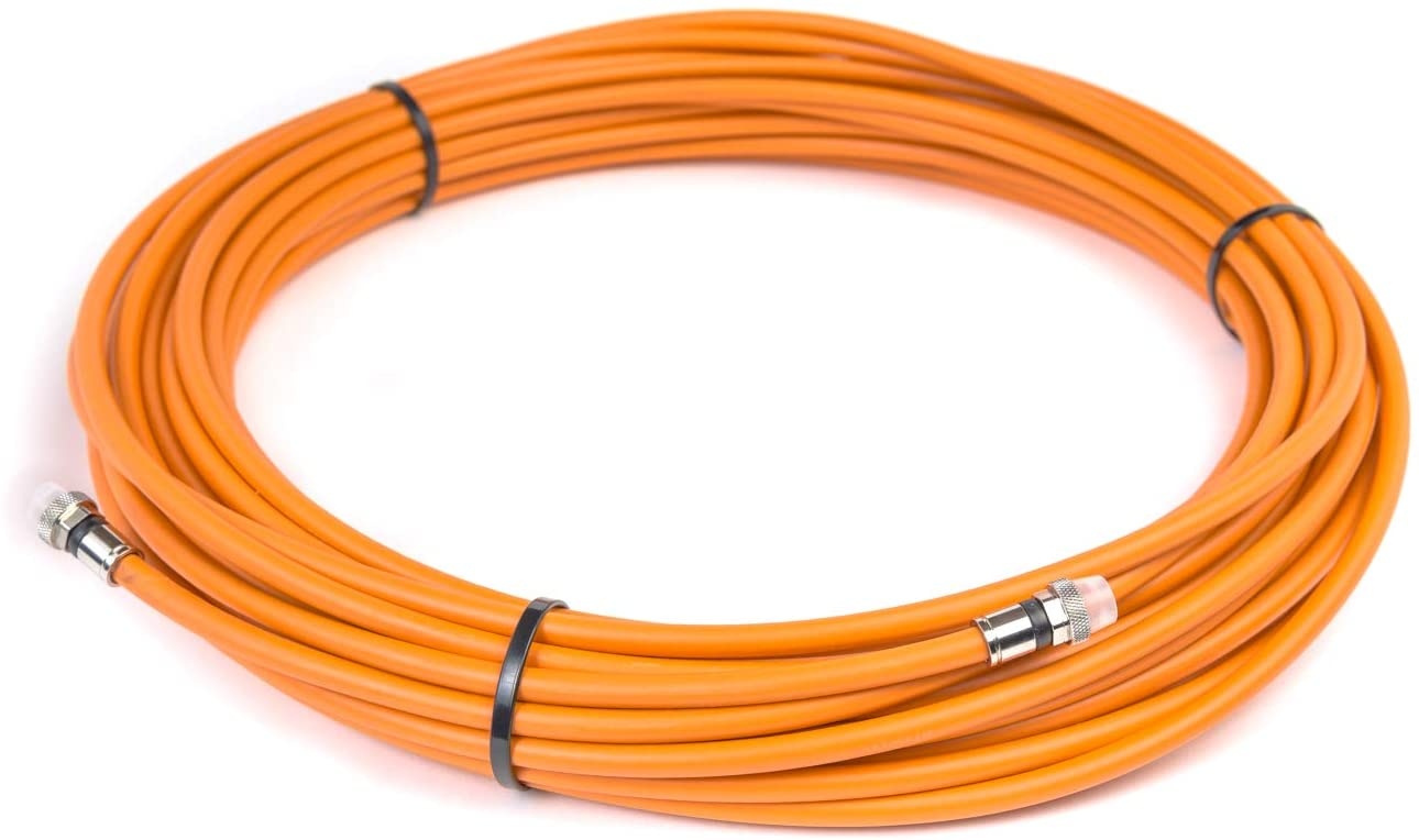 75ft Orange Burial RG6 Digital Coaxial Cable Shielded PVC Jacket FIRE Rated UL CATV RoHS 75 Ohm RG6 Digital Audio Video Coaxial Cable with Premium Metal Compression F-Connectors