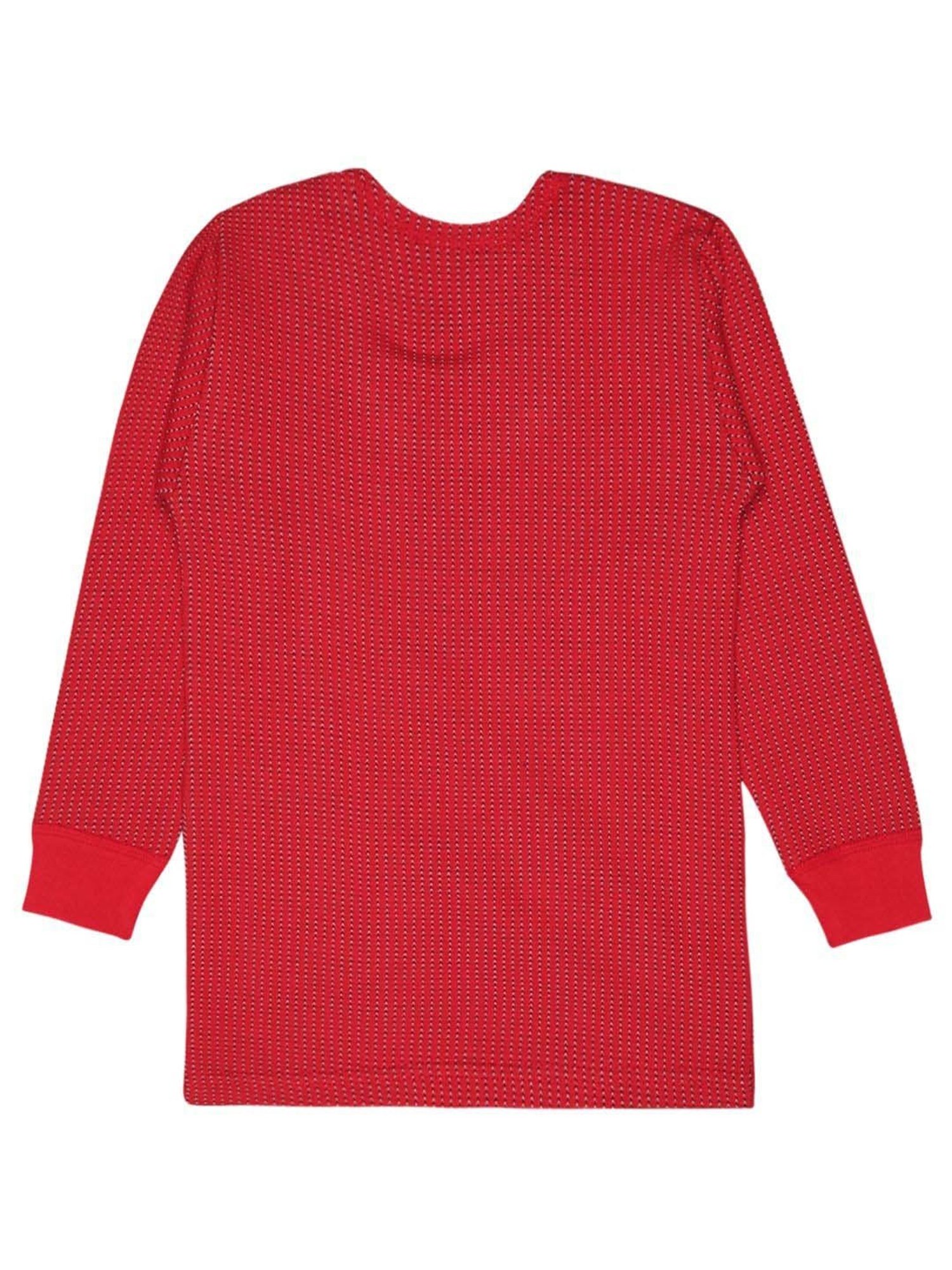 Bodycare Kids Red Cotton Self Pattern Full Sleeves Thermal Top